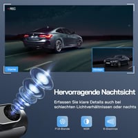 Cameră Auto Duală WOLFANG 4K față-spate, Wi-Fi, unghi vizual de 170°, senzor G, mod parcare 24H, vedere nocturnă, înregistrare în buclă 5