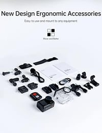 WOLFANG GA420 Akciókamera 4K 60FPS Érintőképernyős Vízálló Sportkamera Képstabilizátorral, WiFi, Külső Mikrofonnal és 2 Akkumulátorral 7