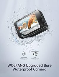 WOLFANG GA420 Akciókamera 4K 60FPS Érintőképernyős Vízálló Sportkamera Képstabilizátorral, WiFi, Külső Mikrofonnal és 2 Akkumulátorral 9