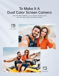 WOLFANG GA420 Akciókamera 4K 60FPS Érintőképernyős Vízálló Sportkamera Képstabilizátorral, WiFi, Külső Mikrofonnal és 2 Akkumulátorral 4