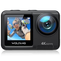 WOLFANG GA420 akcijska kamera 4K 60FPS s dodirnim zaslonom, vodootporna sportska kamera sa stabilizatorom slike, WiFi, vanjskim mikrofonom i 2 baterije 2