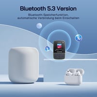 WOLFANG MP3 lejátszó Bluetooth 5.2 sportcsíptető mini méret 28,3 g HiFi FM rádió diktafon fejhallgató tartozék katonai zöld 3