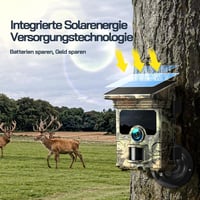 WOLFANG Napelemes Vadkamera 4K 68MP Mobilos Átvitellel - 120° Széles Látószögű WiFi/Bluetooth Vadmegfigyelő Kamera Éjjellátóval, IP66 Vízáll 3