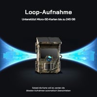 WOLFANG Napelemes Vadkamera 4K 68MP Mobilos Átvitellel - 120° Széles Látószögű WiFi/Bluetooth Vadmegfigyelő Kamera Éjjellátóval, IP66 Vízáll 8