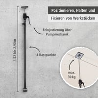 Wolfcraft 4042000 Teleskopická stropná podpera 1,6 – 2,9 m, max. zaťaženie 30 kg, nastaviteľná výška 2