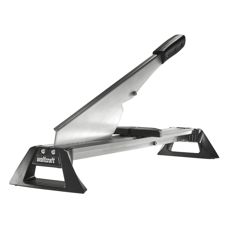 Aparat de tăiat parchet laminat Wolfcraft LC 600 - Ghilotină de precizie pentru parchet, argintiu-negru