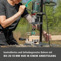Stativ pentru mașina de găurit wolfcraft SOLID – prindere 43 mm, deschidere 112 mm, cursă 55 mm, pentru găurire cu limitator de adâncime, 5028000 3