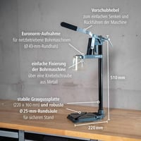 Stativ pentru mașina de găurit wolfcraft SOLID – prindere 43 mm, deschidere 112 mm, cursă 55 mm, pentru găurire cu limitator de adâncime, 5028000 2