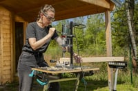 Stativ pentru mașina de găurit wolfcraft SOLID – prindere 43 mm, deschidere 112 mm, cursă 55 mm, pentru găurire cu limitator de adâncime, 5028000 8