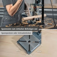 Stativ pentru mașina de găurit wolfcraft SOLID – prindere 43 mm, deschidere 112 mm, cursă 55 mm, pentru găurire cu limitator de adâncime, 5028000 6