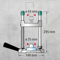 Suport mobil pentru mașina de găurit Wolfcraft Tecmobil 4522000 – dispozitiv de susținere, diametru Ø 43 mm 4