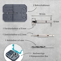 wolfcraft Zsanér Lyuk Készlet 35mm - Fúrósablonok és Fúróbitekkel 2