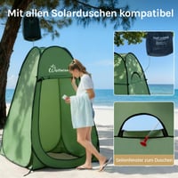 WolfWise Hordozható Zuhanyzó és Öltöző Sátor - Pop-Up Kemping Privát Fülke, Vízálló Polyester, 190 cm Magas, Zöld 4