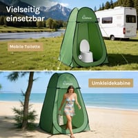 WolfWise Hordozható Zuhanyzó és Öltöző Sátor - Pop-Up Kemping Privát Fülke, Vízálló Polyester, 190 cm Magas, Zöld 5