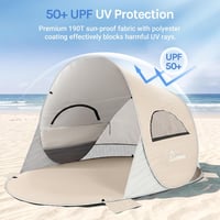WolfWise Pop-up Strandtáska UPF50+ UV Védelemmel 4-5 Személyes Beige 4