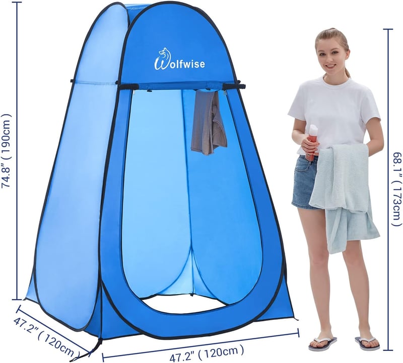 WolfWise Pop-Up Zuhany- és Öltözőtáska Kemping Sátor 2kg Vízálló UV Védelem
