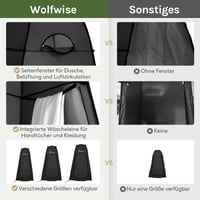Wolfwise vyskakovací sprchový stan, kompaktný a ľahký, rýchlo postaviteľný, skladací a prenosný na kempovanie 3