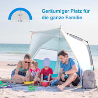 WolfWise UV50+ Strandpavillon 3-4 Személyes Gyors Felépítésű Napvédő Sátor 3