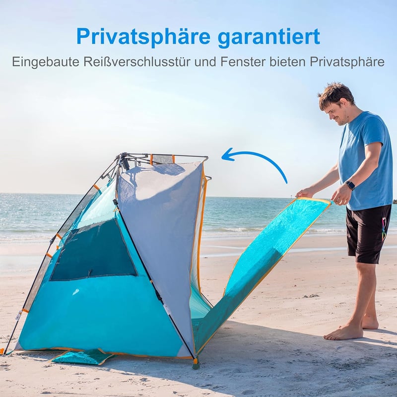 WolfWise UV50+ Strandpavillon 3-4 Személyes Gyors Felépítésű Napvédő Sátor