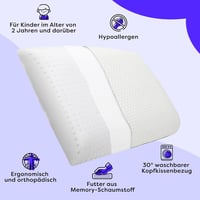 Wolkenfeld gyermek párna 60x40 cm memóriahabbal 2+ éveseknek 2