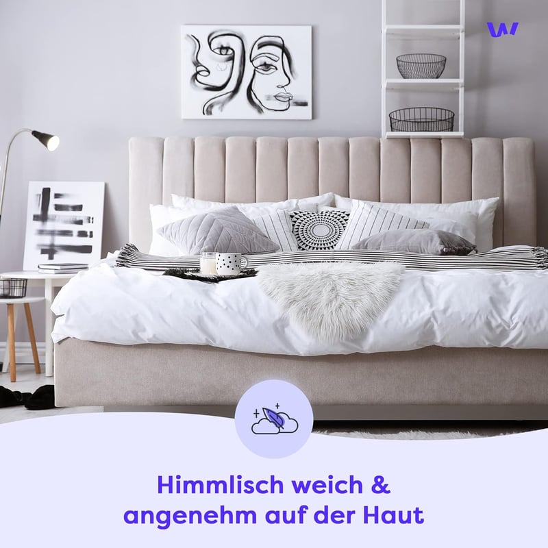 Wolkenfeld pamut ágyneműhuzat 220x240 cm világosszürke 3 részes szett - 220 x 240 cm, Lightgrey