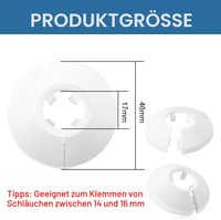 WOLMIK műanyag radiátorcső-gallér fehér, 14-16 mm csőátmérőhöz - 16 db 2