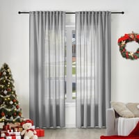 WOLTU 2 darabos függöny szett, modern voile függöny 135x225 cm, szürke 1