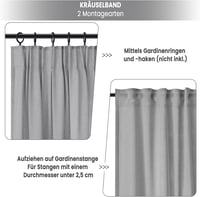 WOLTU 2 darabos függöny szett, modern voile függöny 135x225 cm, szürke 6