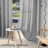 WOLTU 2 darabos függöny szett, modern voile függöny 135x225 cm, szürke 5