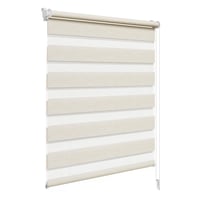 WOLTU Duo zebra roleta Klemmfix bez vŕtania, vzhľad bukového dreva, 75 x 150 cm, na okná a dvere, s bočným ovládaním, svetlopriepustná a zatemňovacia 1