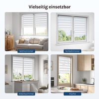 WOLTU Dvojitá roleta Klemmfix bez vŕtania 110x120 cm biela, zebrová roleta, zatemňovacia a priesvitná okenná roleta na dvere a okná 8