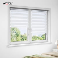 WOLTU Dvojitá roleta Klemmfix bez vŕtania 110x120 cm biela, zebrová roleta, zatemňovacia a priesvitná okenná roleta na dvere a okná 2