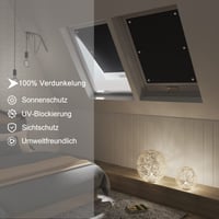 WOLTU Termoizolačná roleta na strešné okná bez vŕtania, zatemňovacia roleta s prísavkami, ochrana pred slnkom a teplom pre okná Velux a Roto, 116x120 cm 3