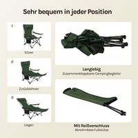 WOLTU Kempingszék 2 db-os Szett Összecsukható Lábtartóval, 2 az 1-ben Strandszék Italtartóval és Tárolótáskával Horgászathoz Kempinghez 5