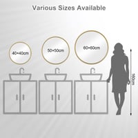 WOLTU Kerek Falitükör Arany Kerettel, 40 cm Átmérő, Fürdőszobai Dekoratív Tükör Hálószobába Előszobába Nappaliba 8