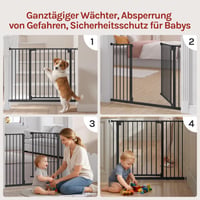 Poartă de siguranță pentru scări WOLTU 75-97 cm, grilaj metalic de protecție pentru copii și animale de companie 7