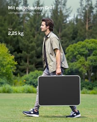Masă de camping pliabilă WOLTU cu mâner, 70 x 60 x 50 cm, negru, masă de picnic portabilă 6