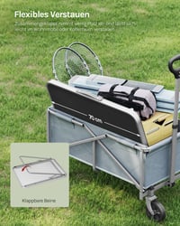 Masă de camping pliabilă WOLTU cu mâner, 70 x 60 x 50 cm, negru, masă de picnic portabilă 5