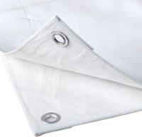 WOLTU PE Takaróponyva 180g/m² Vízálló Szakadásálló Szemmekkel - 3 x 4 metres, White 8