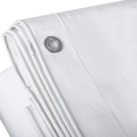 WOLTU PE Takaróponyva 180g/m² Vízálló Szakadásálló Szemmekkel - 3 x 4 metres, White 2