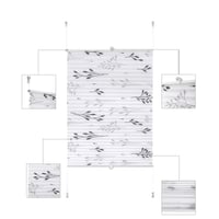 WOLTU Plisovaná roleta bez vŕtania 100x130 cm sivá, Klemmfix roleta s motívom vetiev, zatemňujúca tieniaca roleta na okná a dvere, uchytenie na klip 2