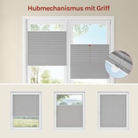 WOLTU Plisovaná roleta bez vŕtania, upevnenie na klipy, 80x220 cm, sivá, krčený efekt, polopriehľadné tienenie na okná a dvere 5