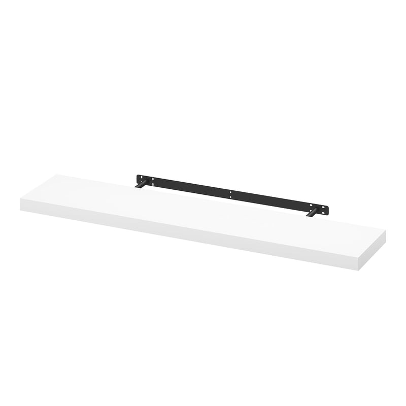 WOLTU RG9317ws Závesná nástenná polica, regál na CD, DVD a knihy, MDF drevo, 100x22,9x3,8 cm, biela, do obývačky, kancelárie, spálne a kuchyne