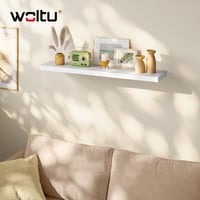 WOLTU RG9317ws Závesná nástenná polica, regál na CD, DVD a knihy, MDF drevo, 100x22,9x3,8 cm, biela, do obývačky, kancelárie, spálne a kuchyne 2