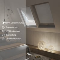 WOLTU Tepelne izolujúca roleta na strešné okná bez vŕtania, zatemňovacia roleta s prísavkami, ochrana pred slnkom a teplom pre okná Velux a Roto, 116x120 cm 3