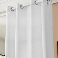 Perdea Voile WOLTU cu Aspect de In, Semitransparentă, 245x140 cm, Alb, cu Inele pentru Agățare 5