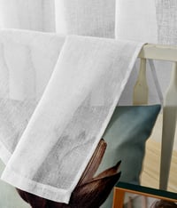 Perdea Voile WOLTU cu Aspect de In, Semitransparentă, 245x140 cm, Alb, cu Inele pentru Agățare 8