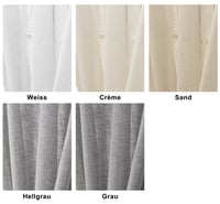 Perdea Voile WOLTU cu Aspect de In, Semitransparentă, 245x140 cm, Alb, cu Inele pentru Agățare 3