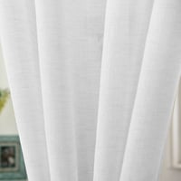 Perdea Voile WOLTU cu Aspect de In, Semitransparentă, 245x140 cm, Alb, cu Inele pentru Agățare 7