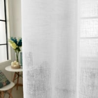 Perdea Voile WOLTU cu Aspect de In, Semitransparentă, 245x140 cm, Alb, cu Inele pentru Agățare 6